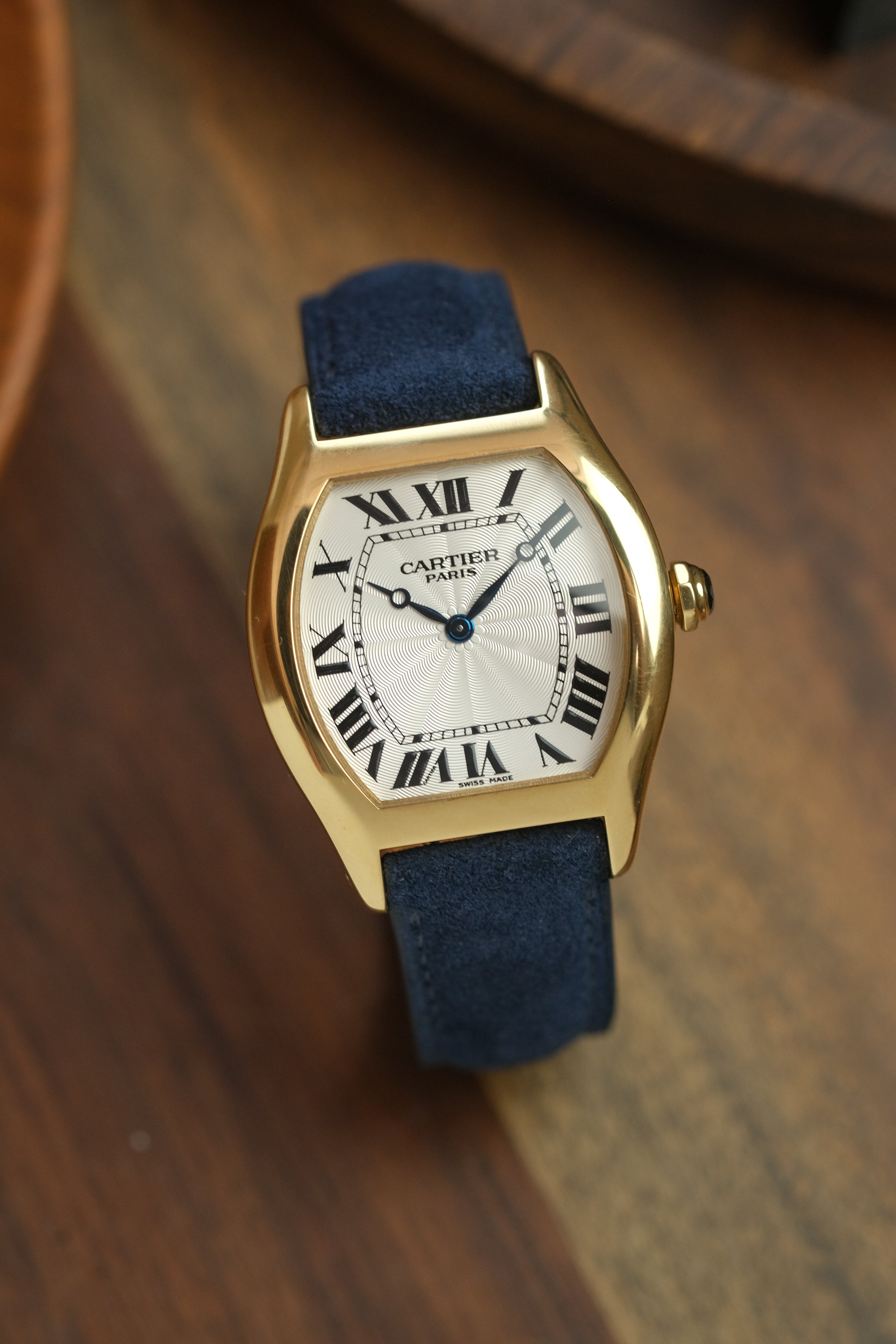 Navy Suede (Padded) Leather Strap