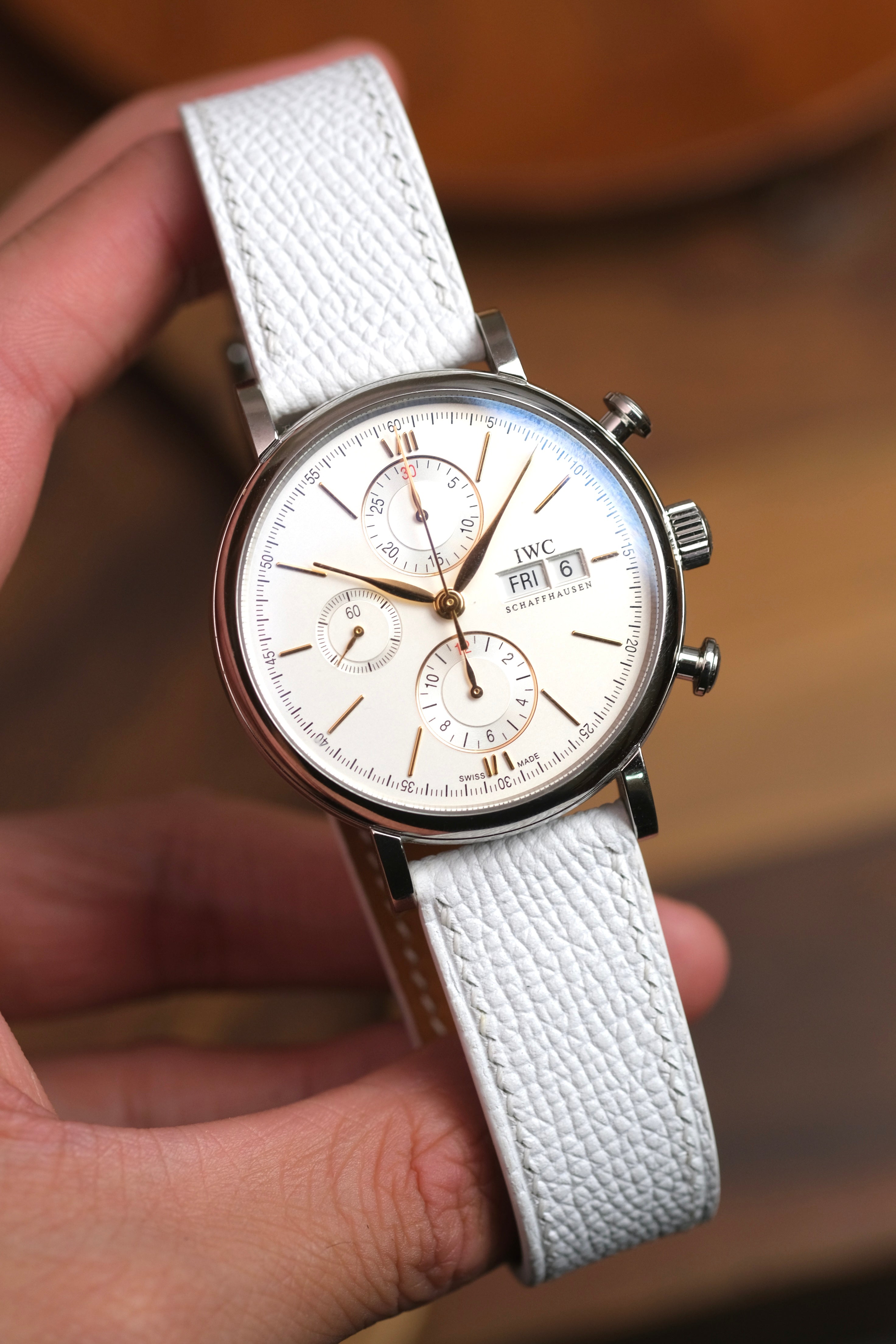 White Epsom Leather Strap - Artisan Straps