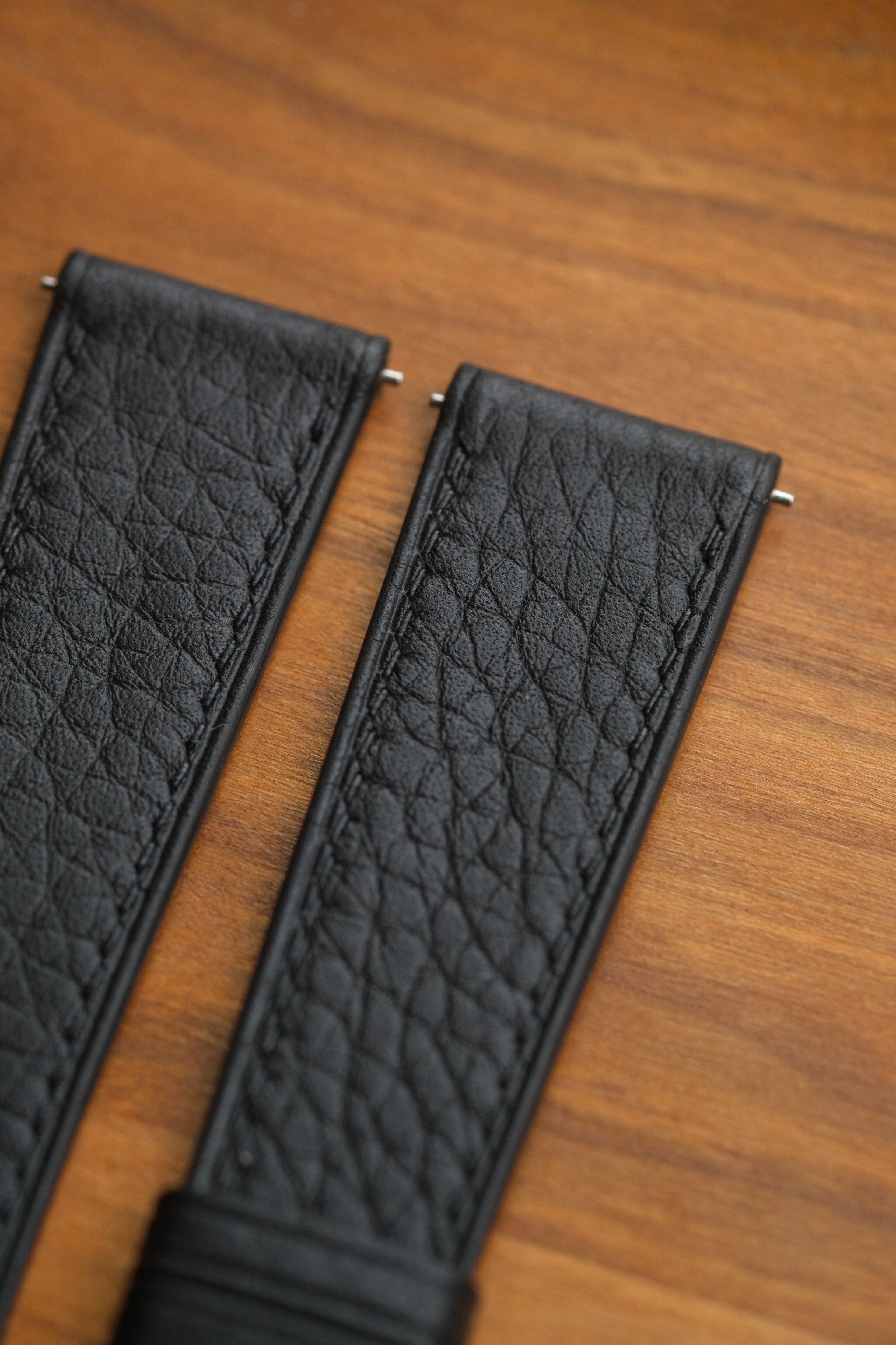 Black Shrunken Calf Leather Strap - Artisan Straps