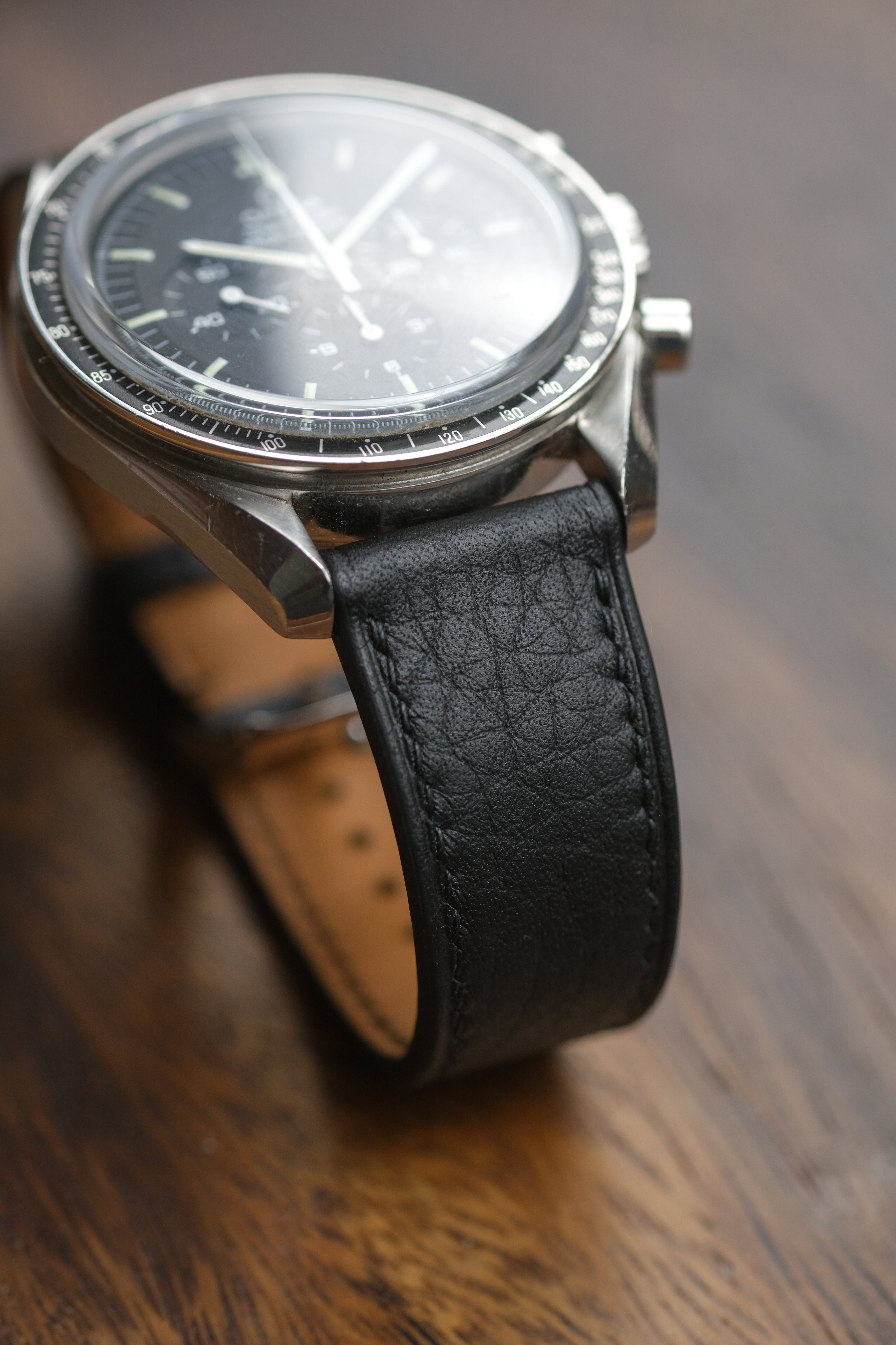 Black Shrunken Calf Leather Strap - Artisan Straps