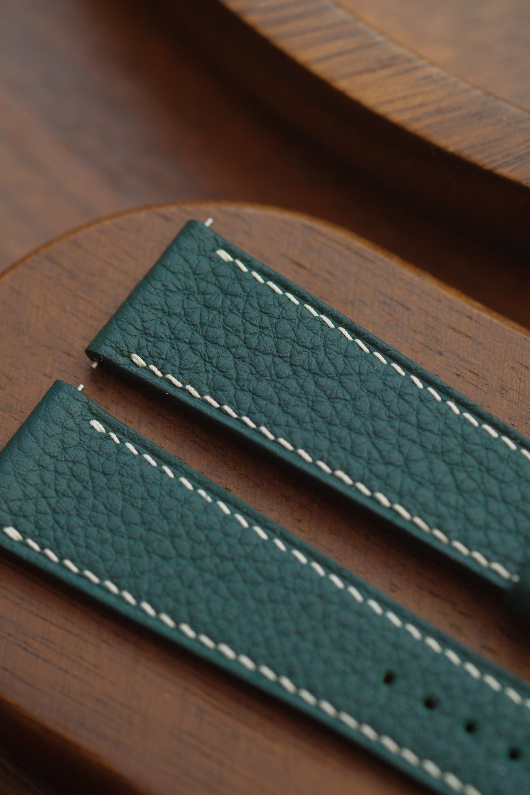 Dark Green Shrunken Calf Leather Strap