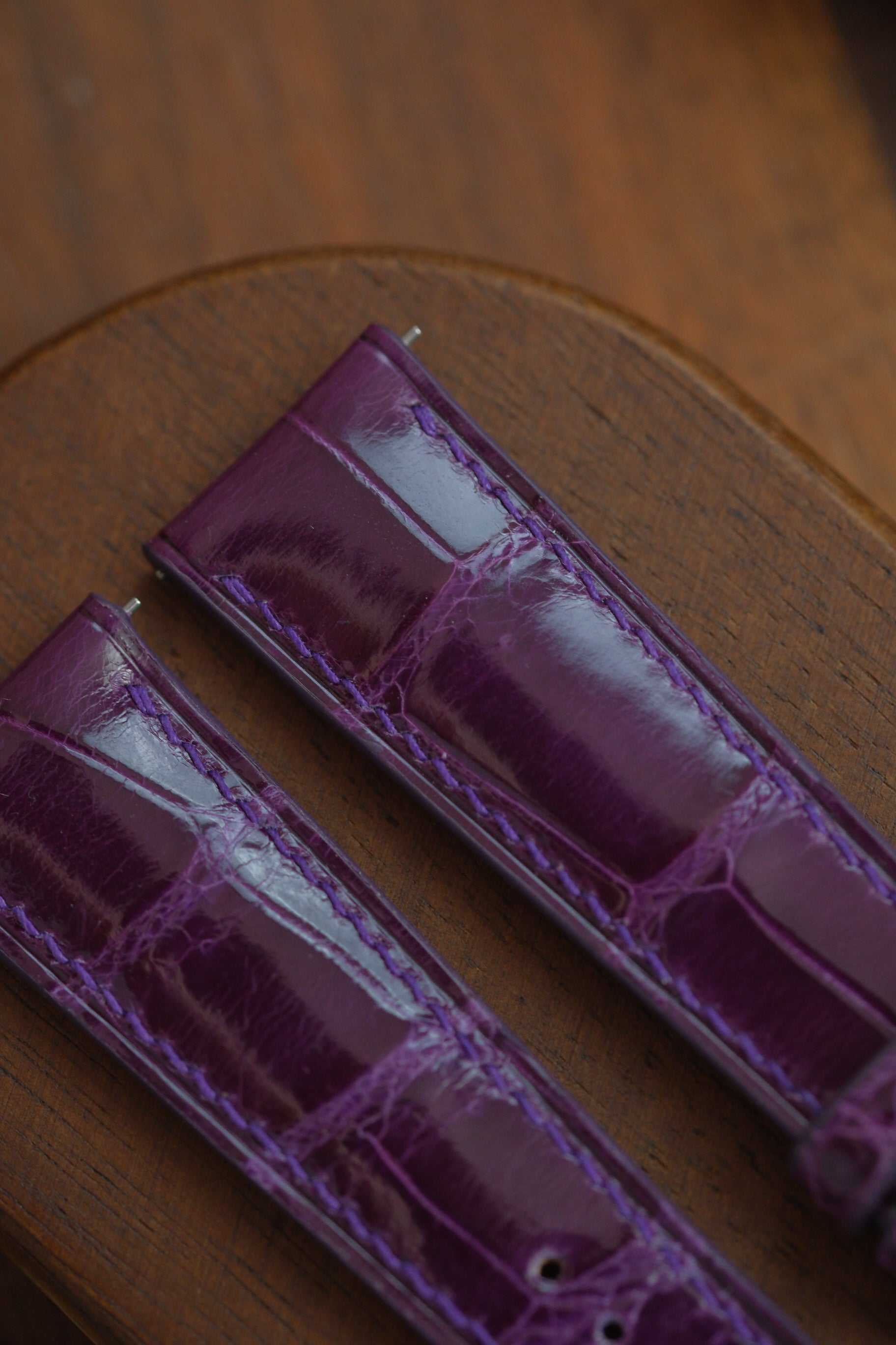 Purple Glazed Crocodile (Padded) Leather Strap