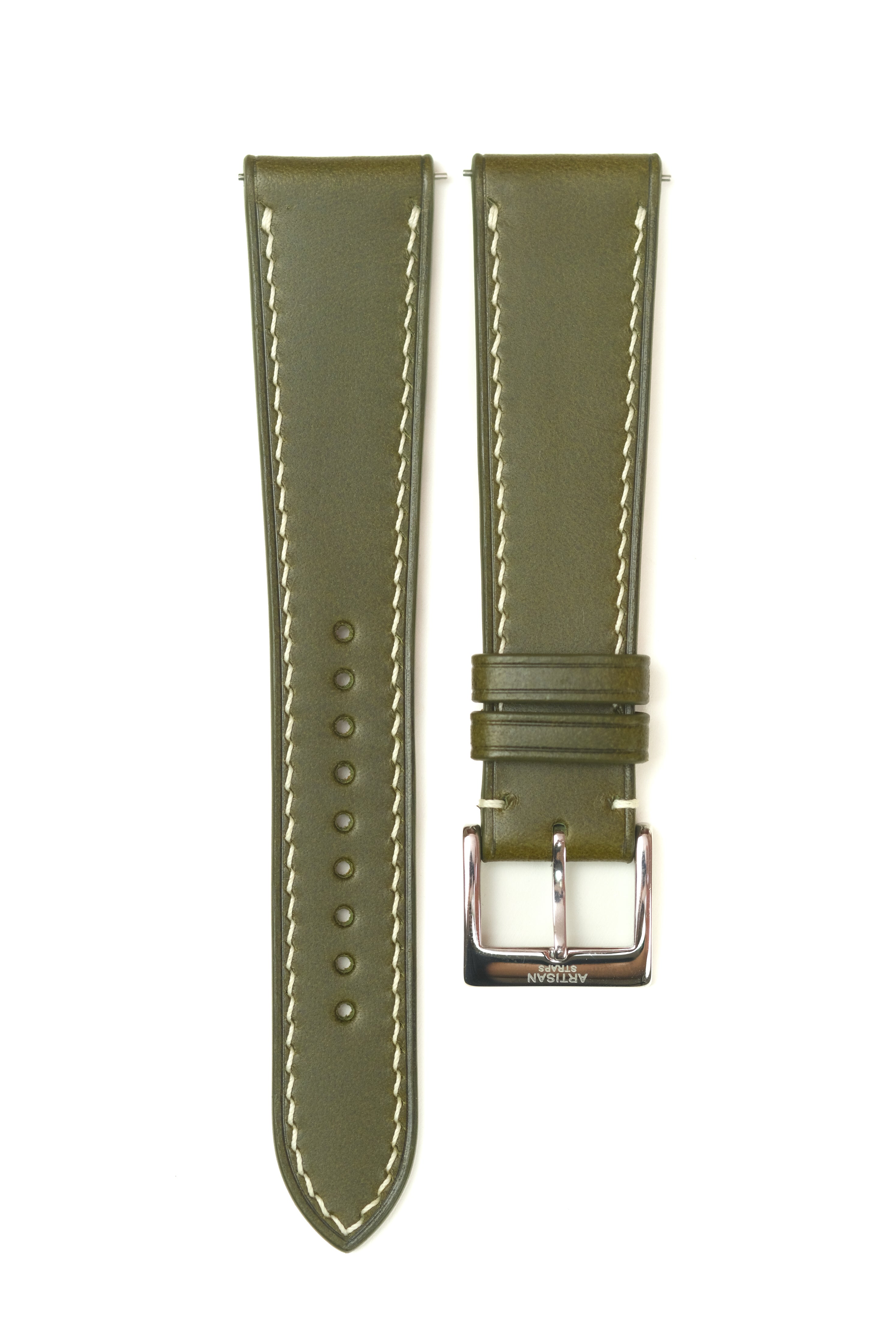 Olive Green Buttero Leather Strap - Artisan Straps