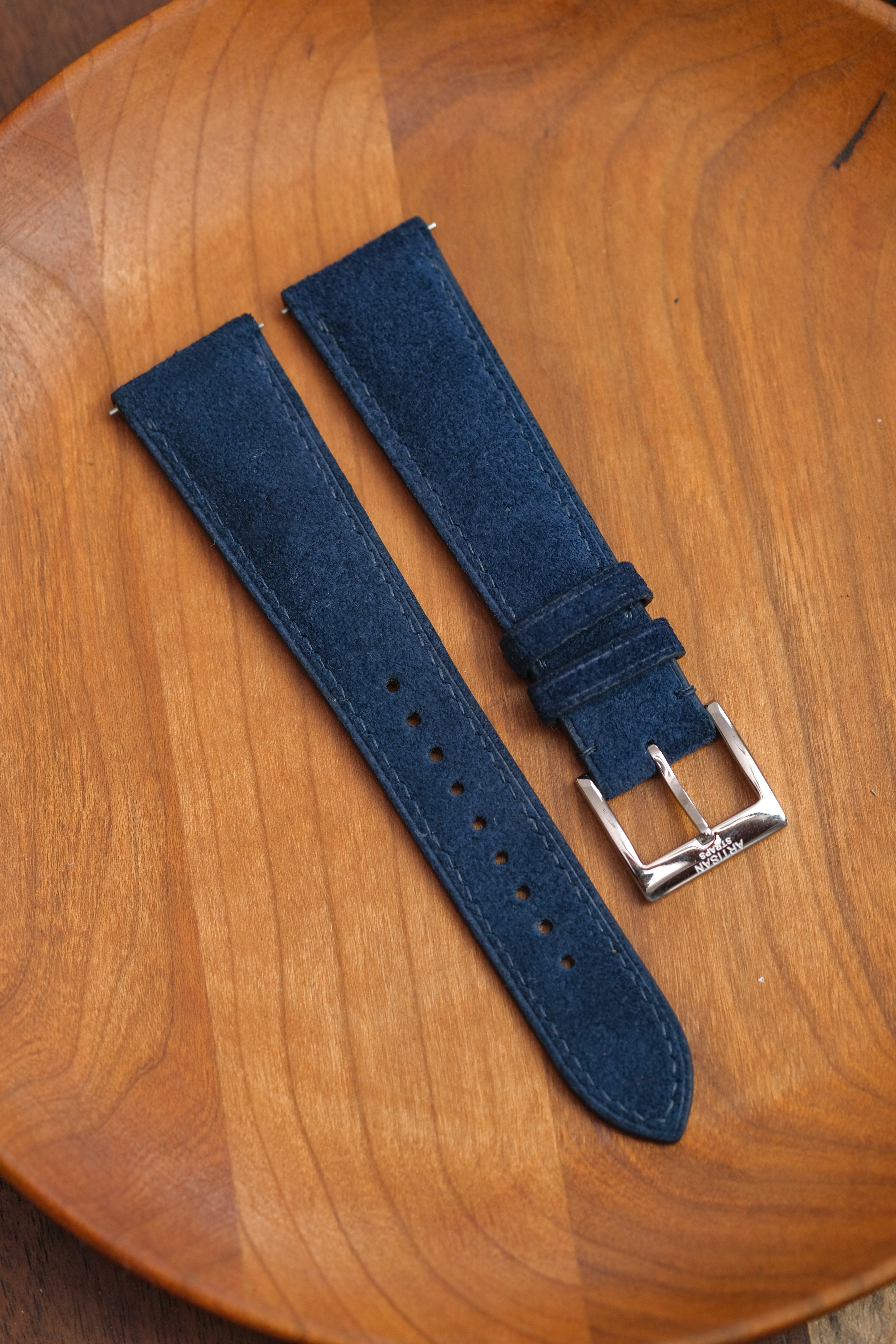 Navy Suede (Padded) Leather Strap