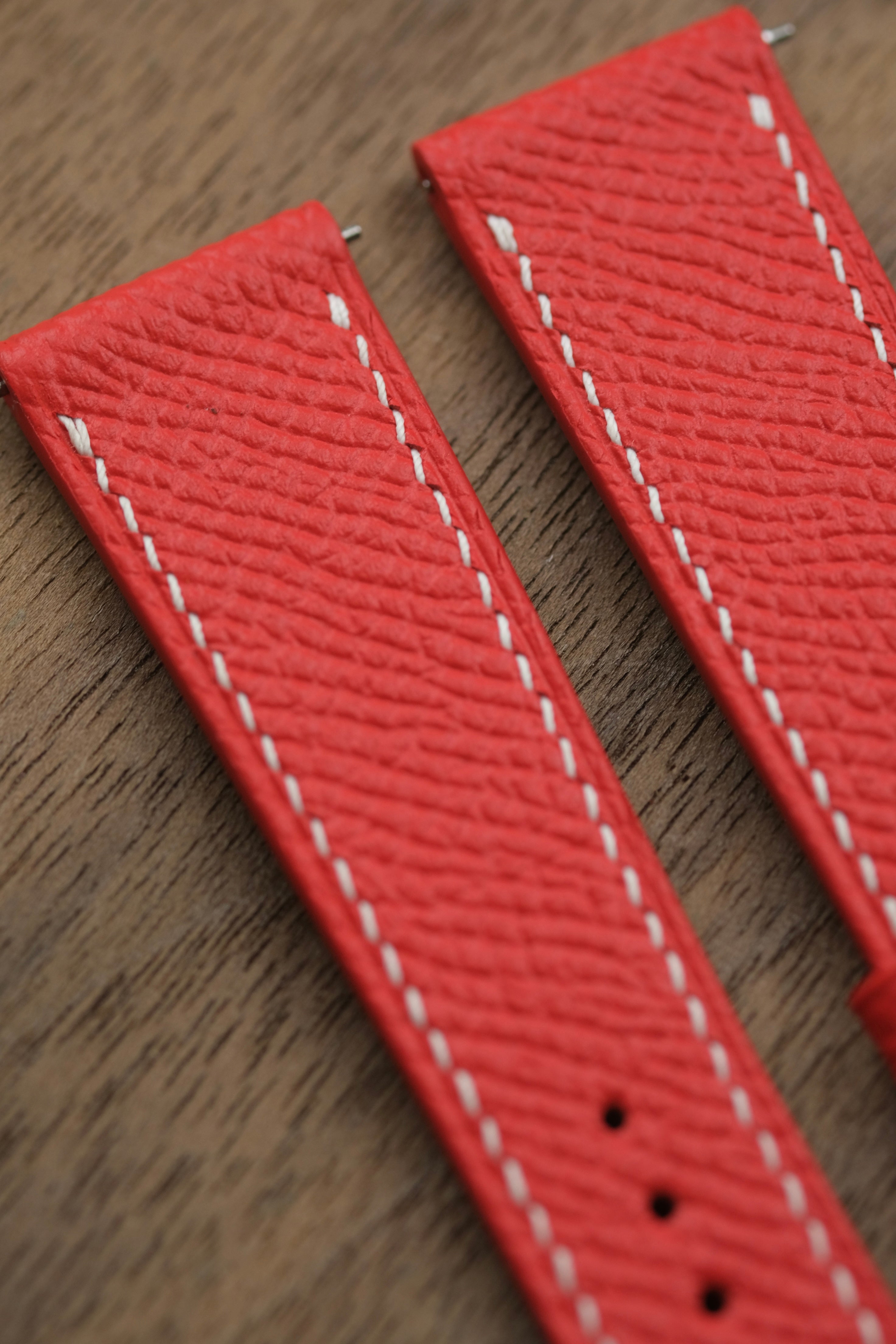 Red Epsom Leather Watch Strap, Red outlet Epsom Leather Handmade Watch Strap, Epsom Strap Watch 16mm - 24mm