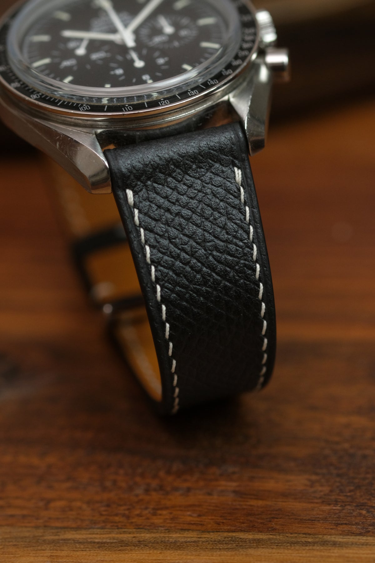 Black Barenia Calf (Padded) Leather Strap - Artisan Straps