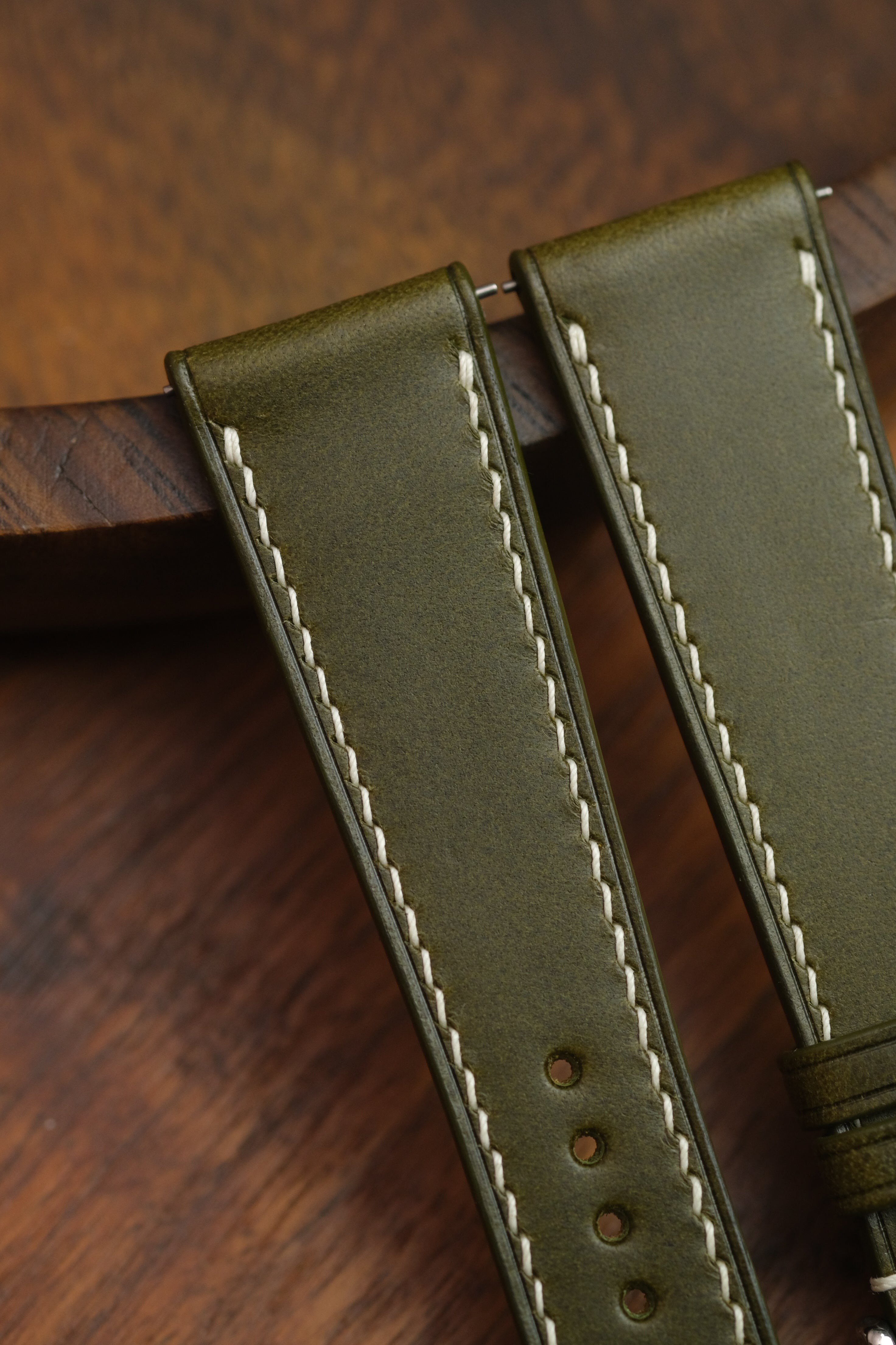 Olive Green Buttero Leather Strap - Artisan Straps