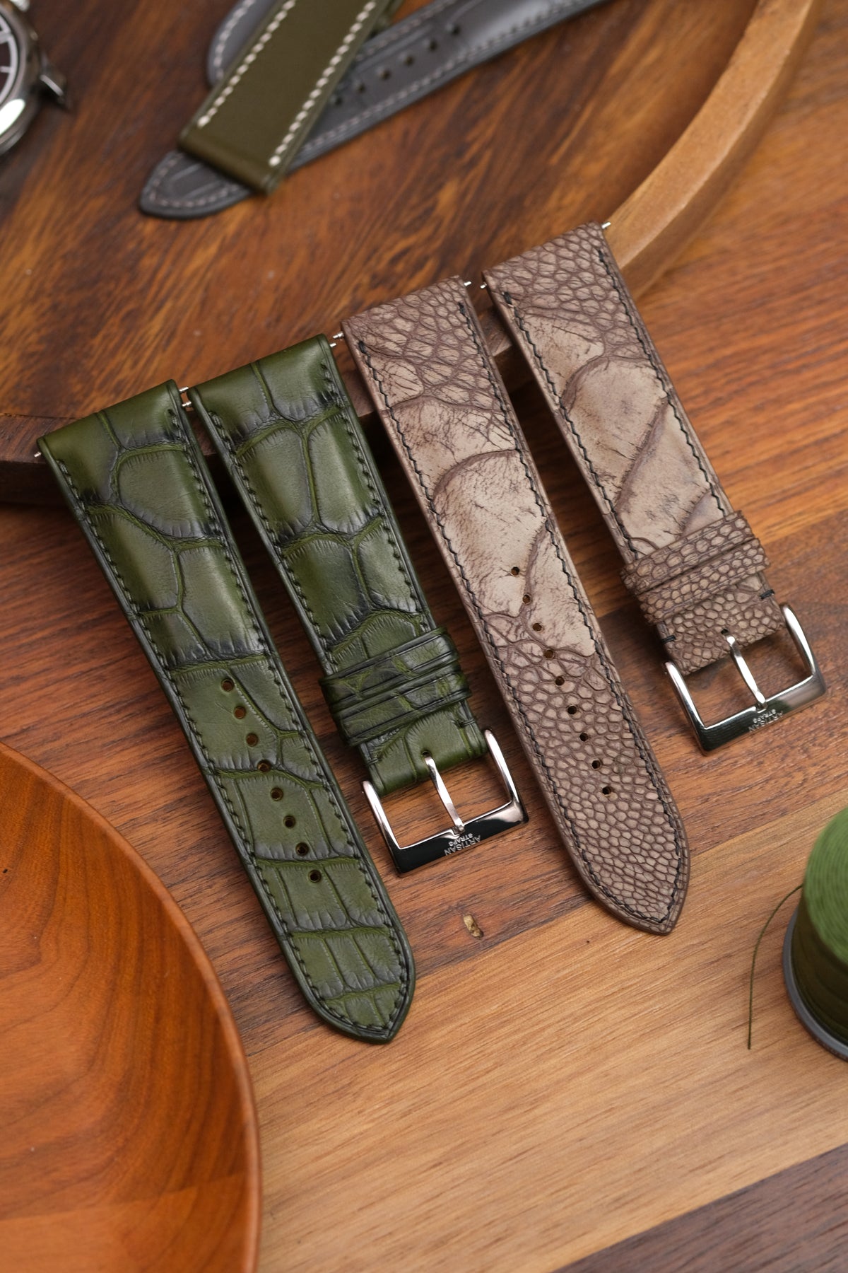 Natural Himalayan Crocodile (Padded) Leather Strap - Artisan Straps