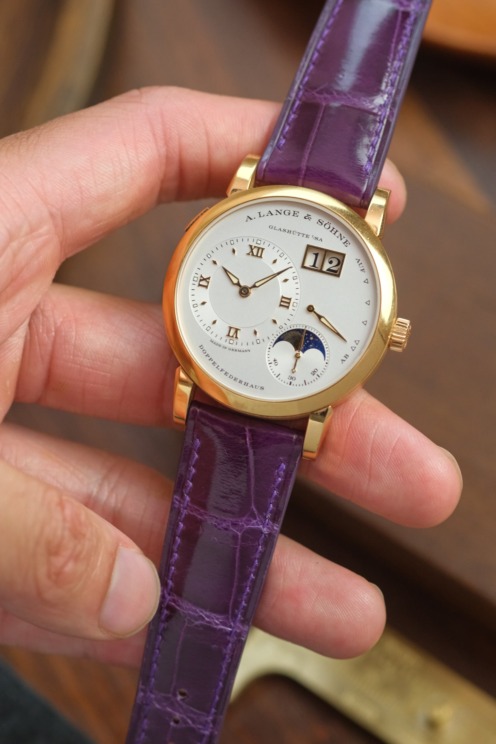 Purple Glazed Crocodile (Padded) Leather Strap