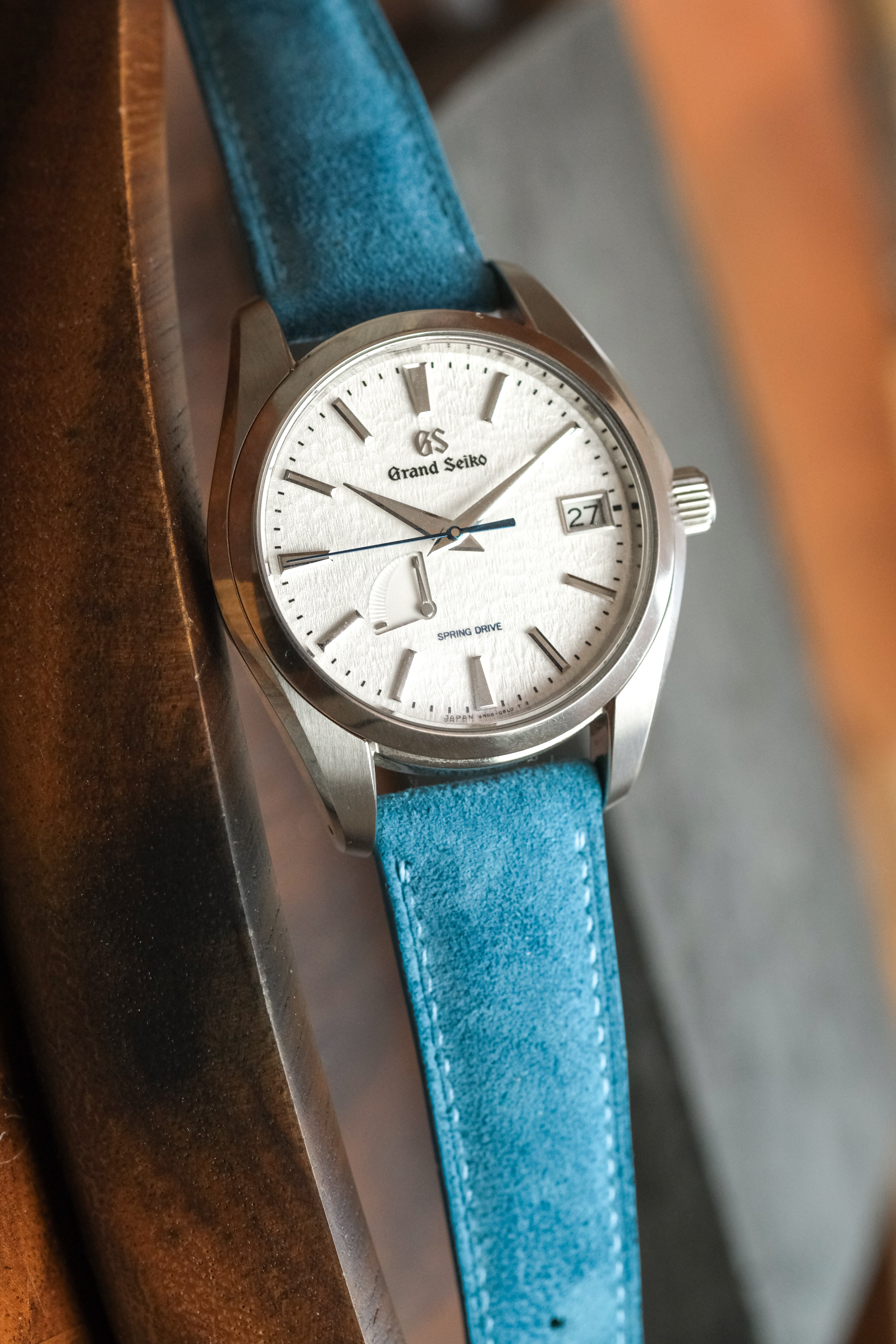 [NEW] Aqua Blue Suede (Padded) Leather Strap