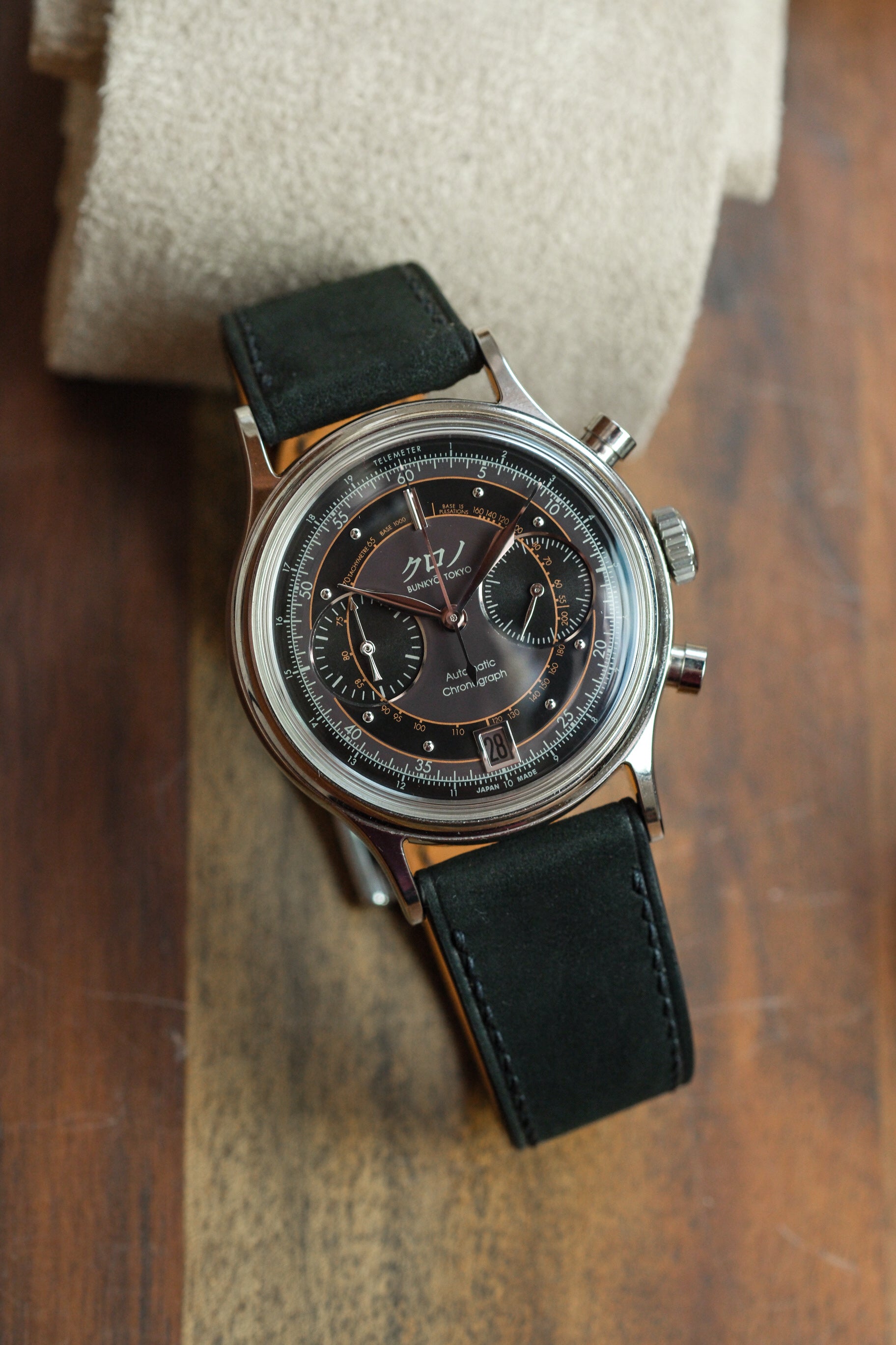 Black Nubuck Leather Strap (MTO)