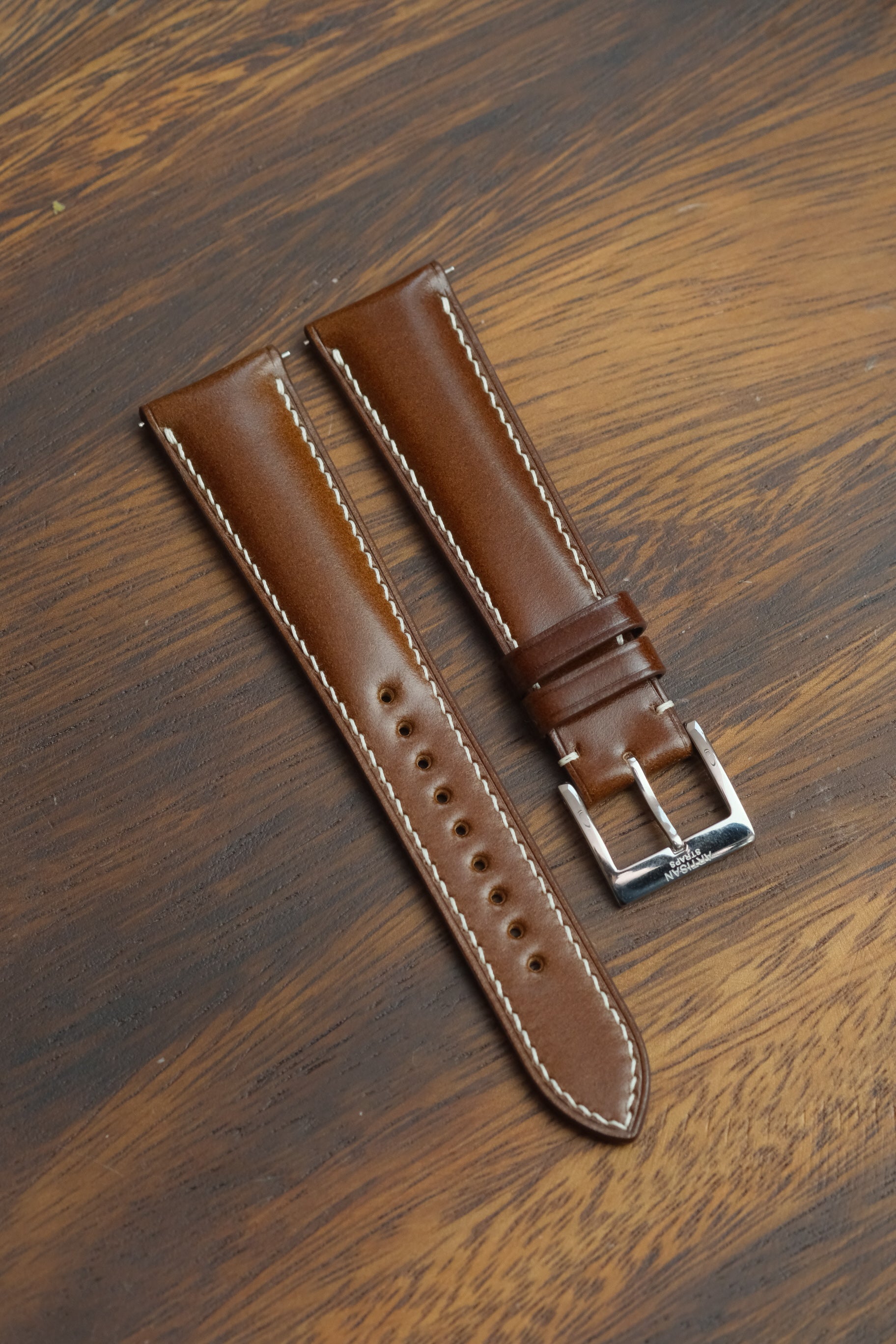 Cognac Shell Cordovan (Padded) Leather Strap