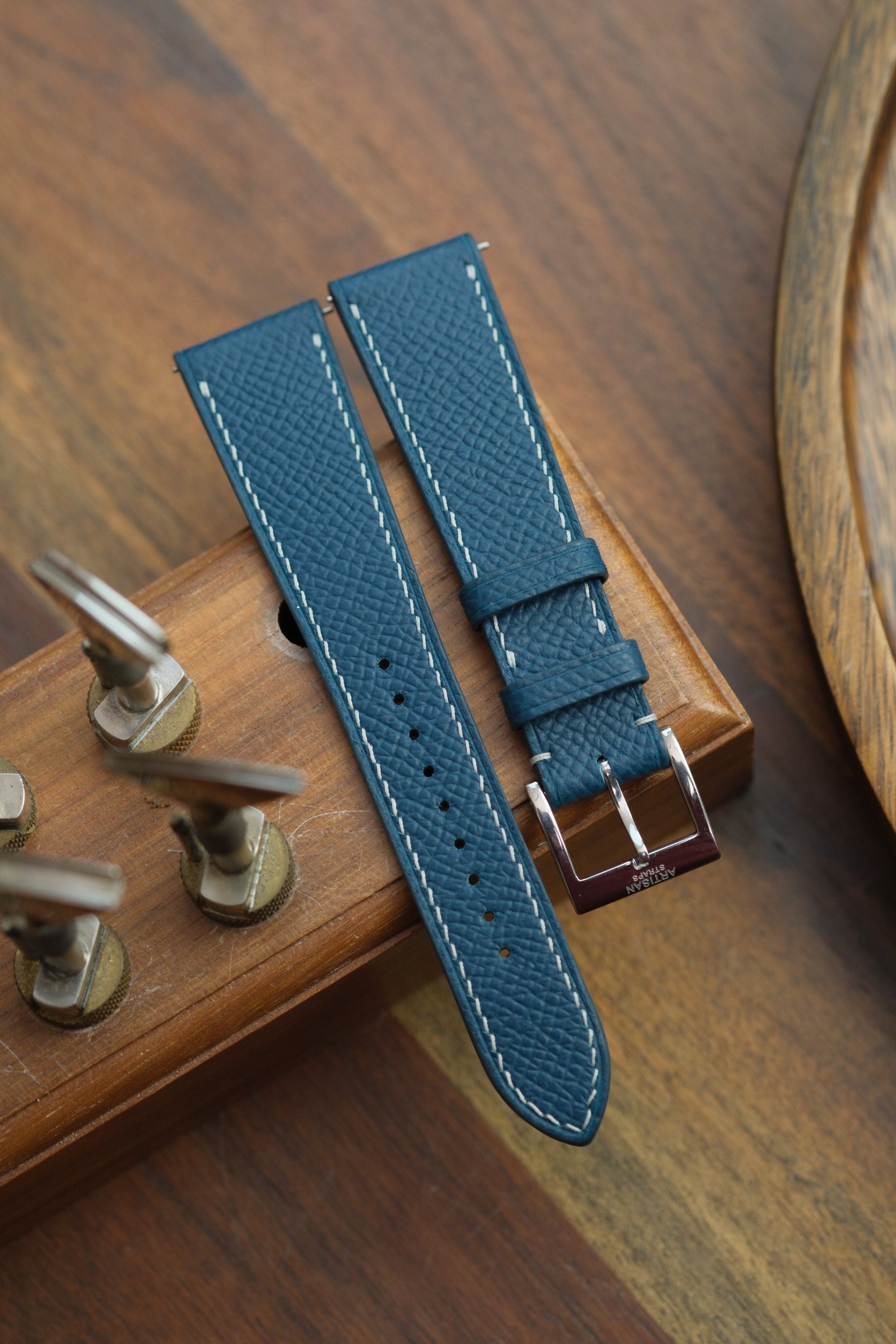 [NEW] Peacock Blue Epsom Leather Strap