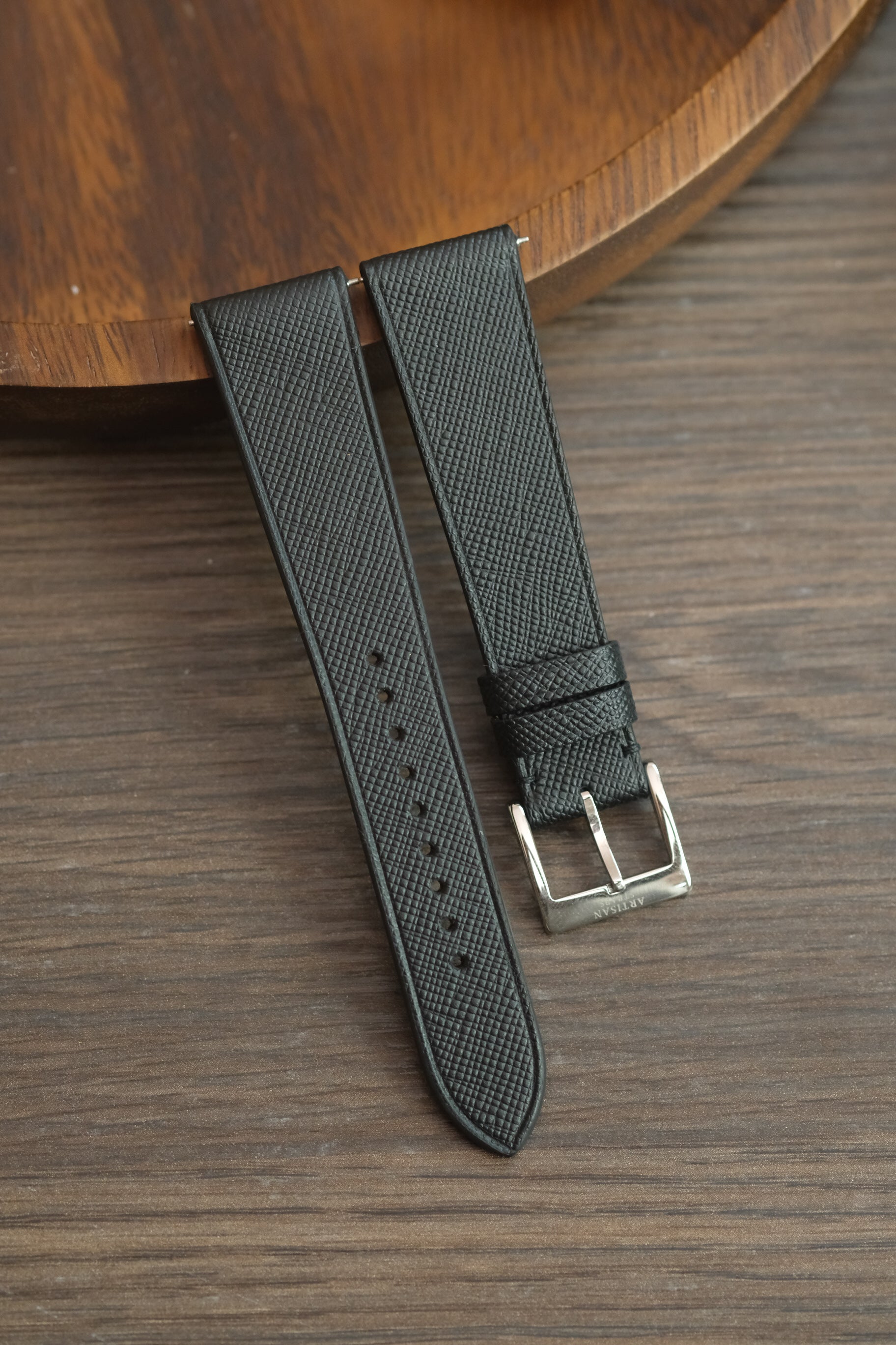 [NEW] Black Saffiano Stitchless Leather Strap