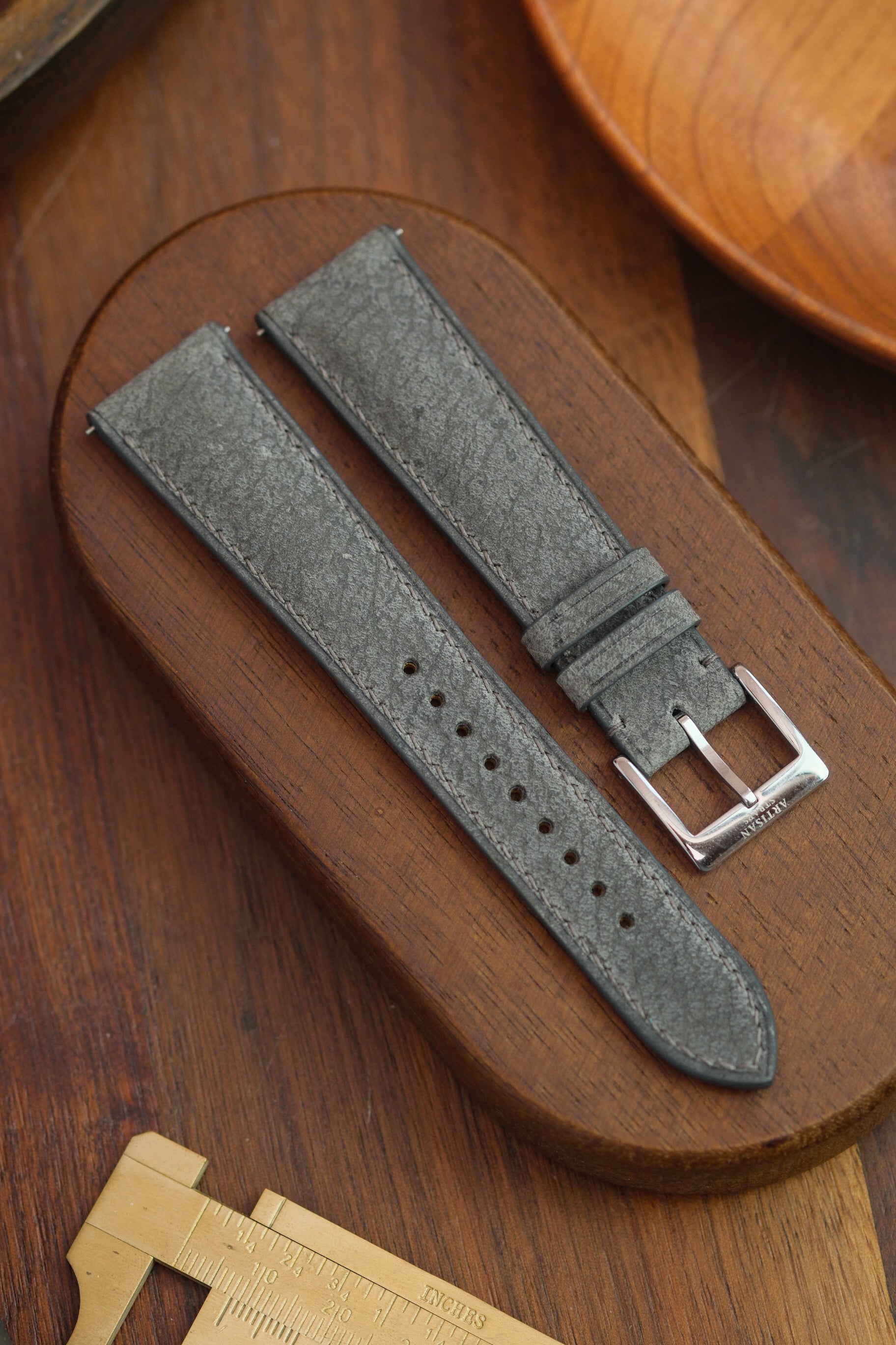 Grey African Kudu (Padded) Leather Strap