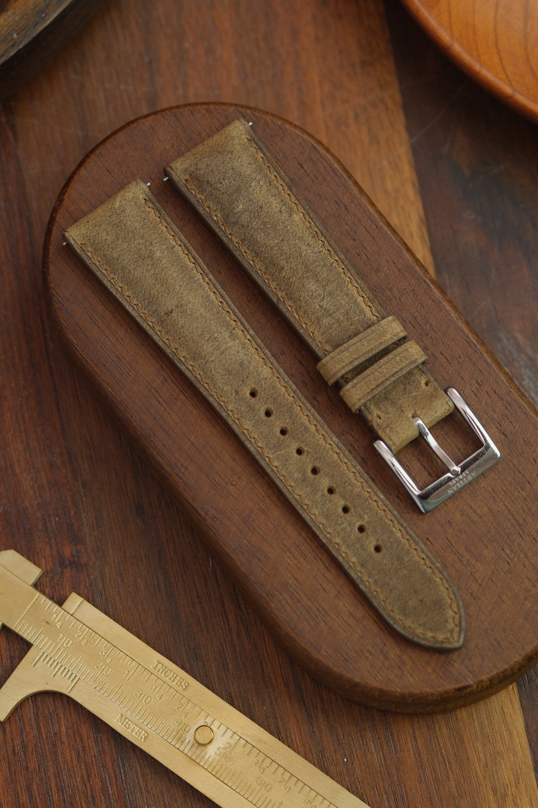 Woodland Brown African Kudu (Padded) Leather Strap