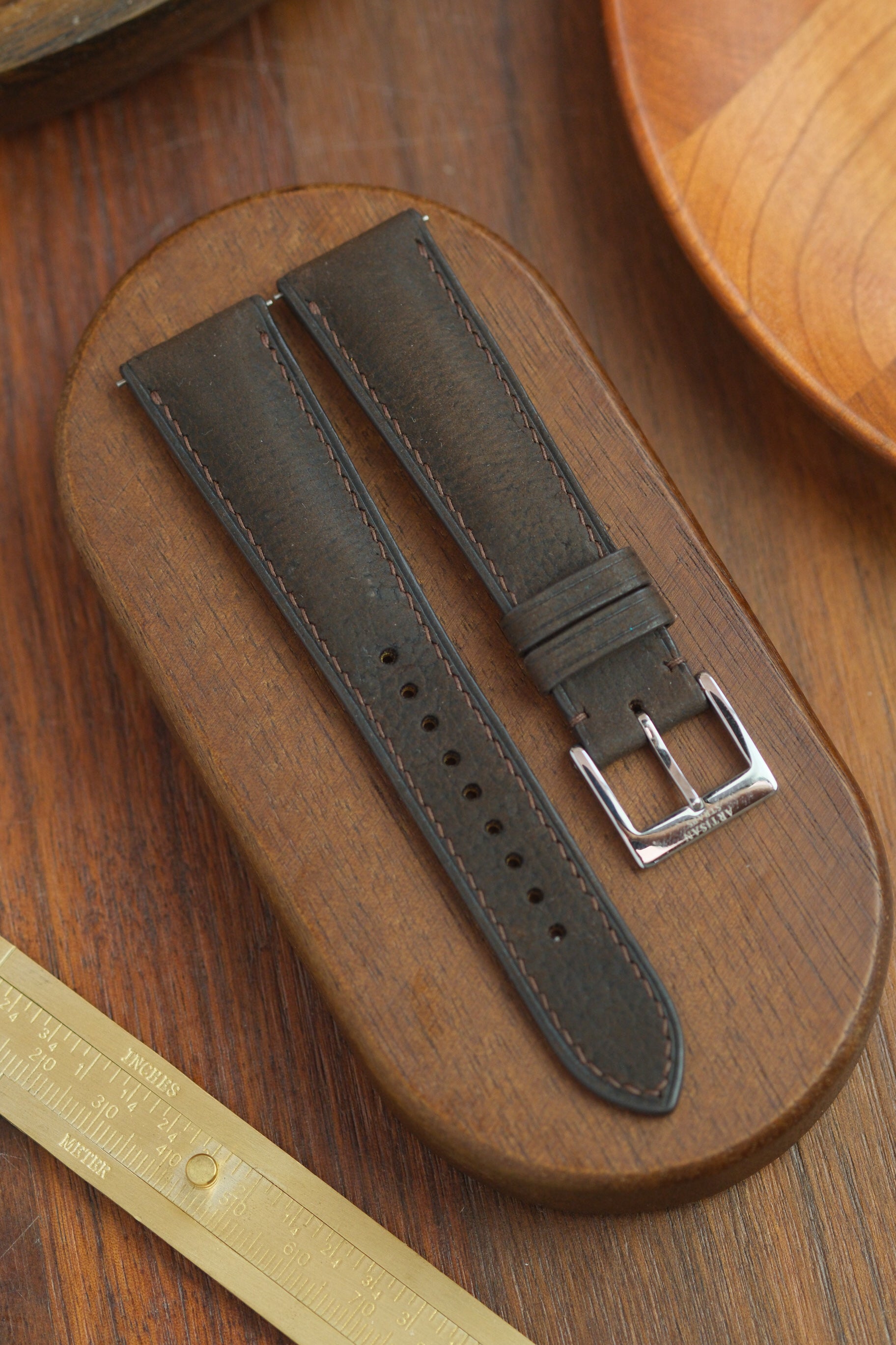 Dark Brown African Kudu (Padded) Leather Strap