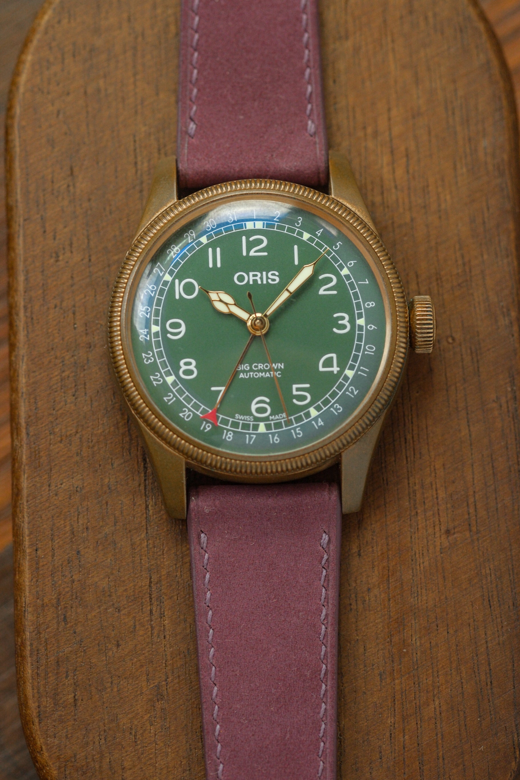 Cassis Purple Nubuck Leather Strap