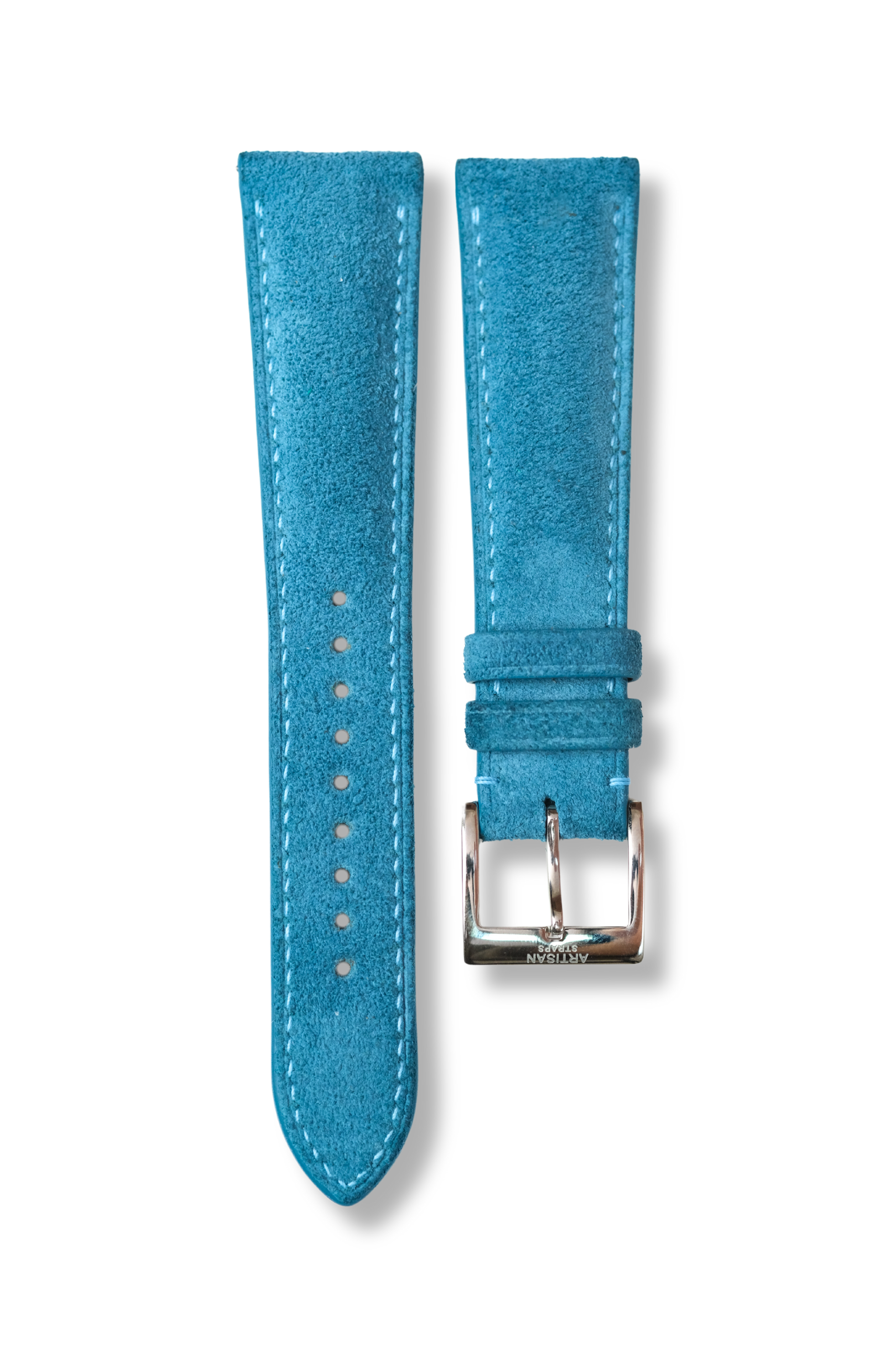 [NEW] Aqua Blue Suede (Padded) Leather Strap