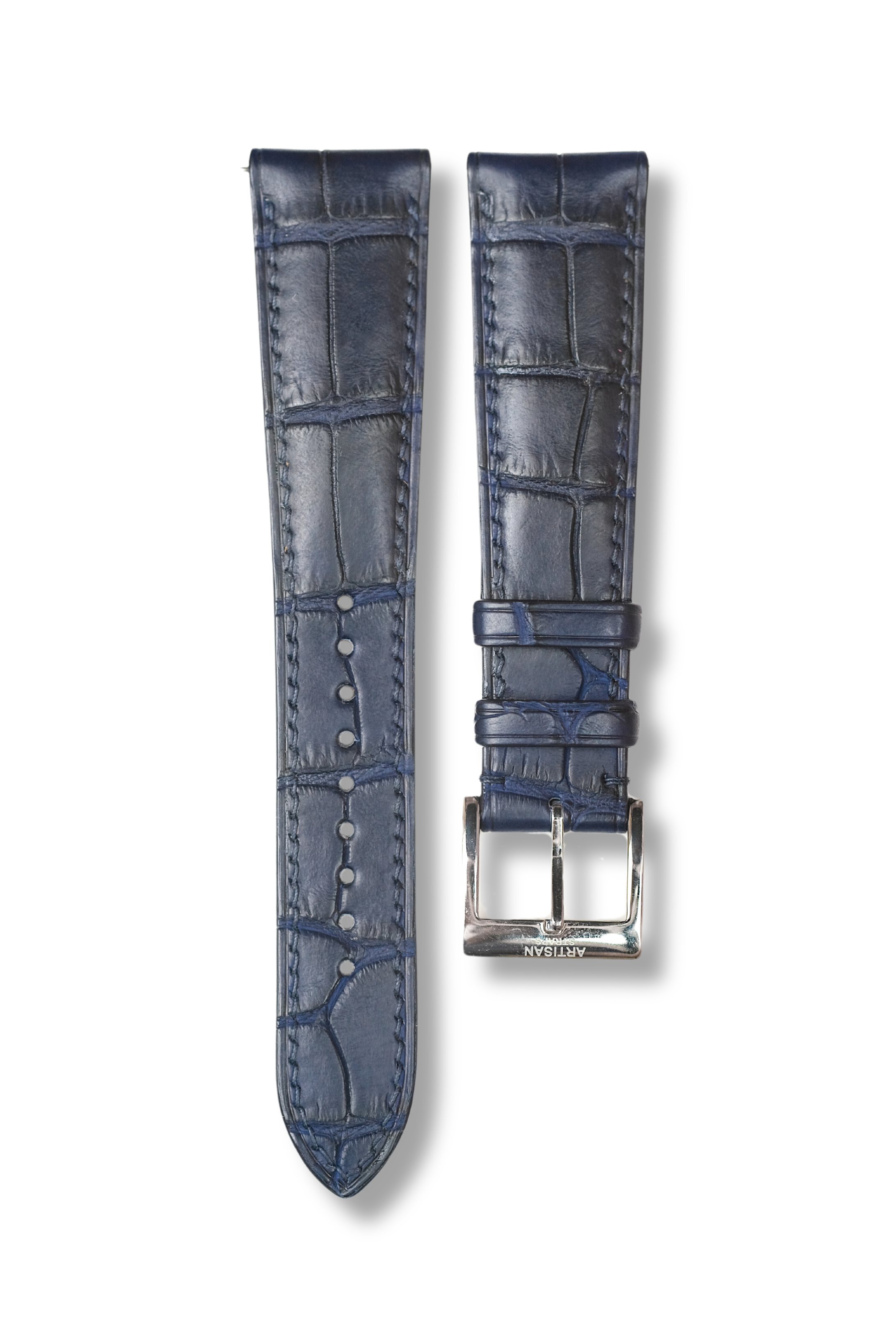 Navy Alligator (Padded) Leather Strap (MTO)