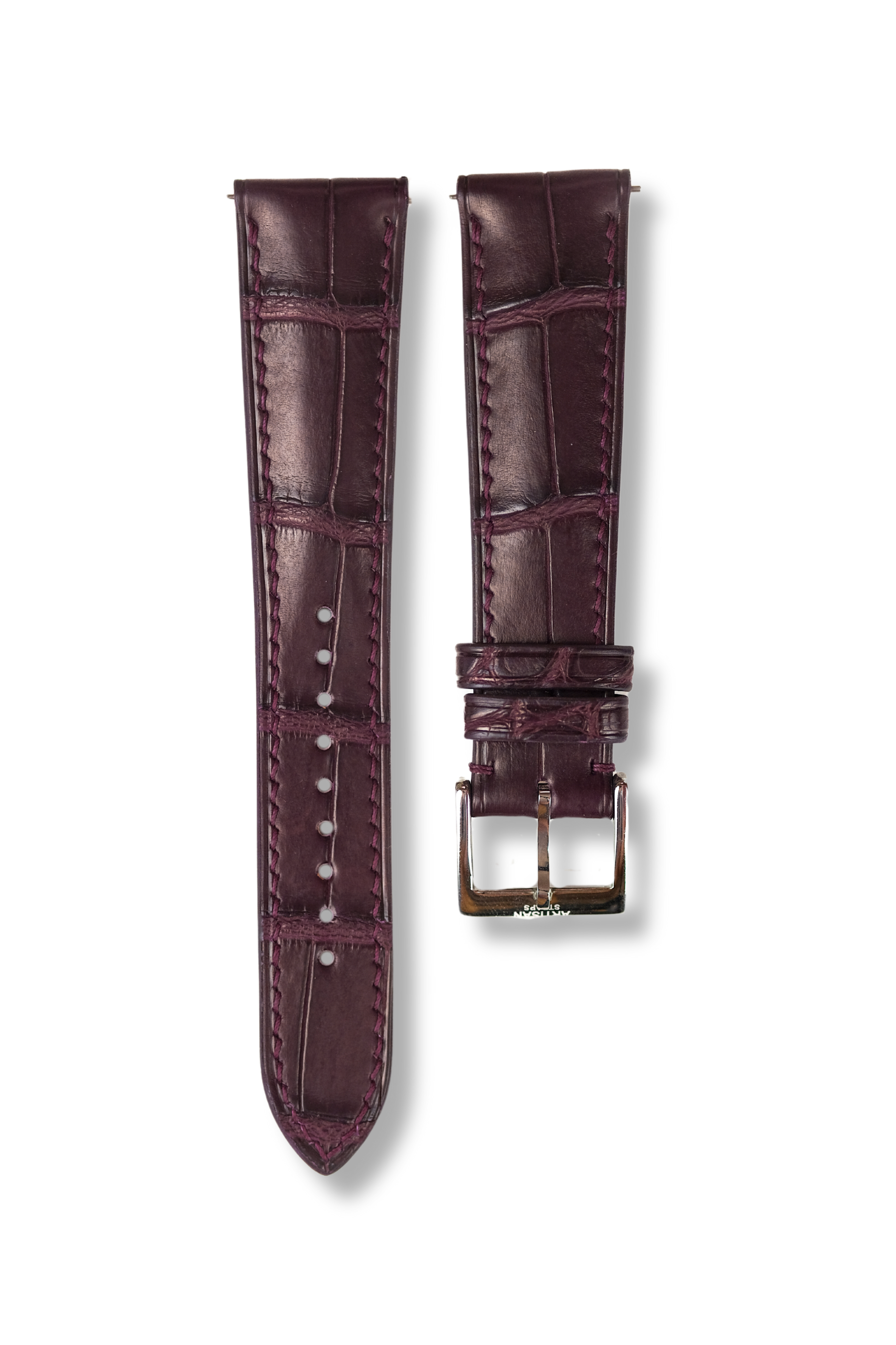 Burgundy Alligator (Padded) Leather Strap