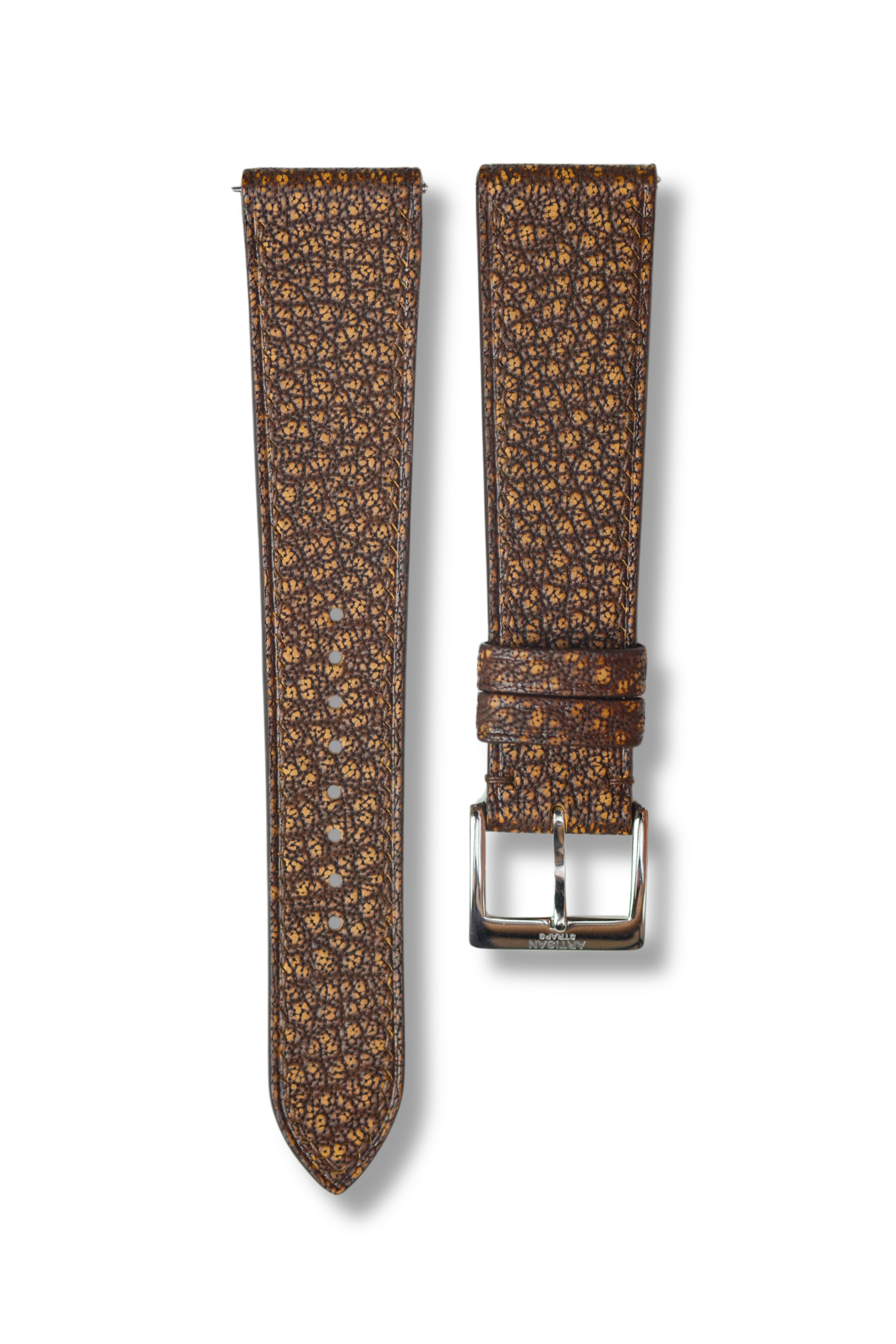 Cognac Vielli Shrunken Buffalo Leather Strap