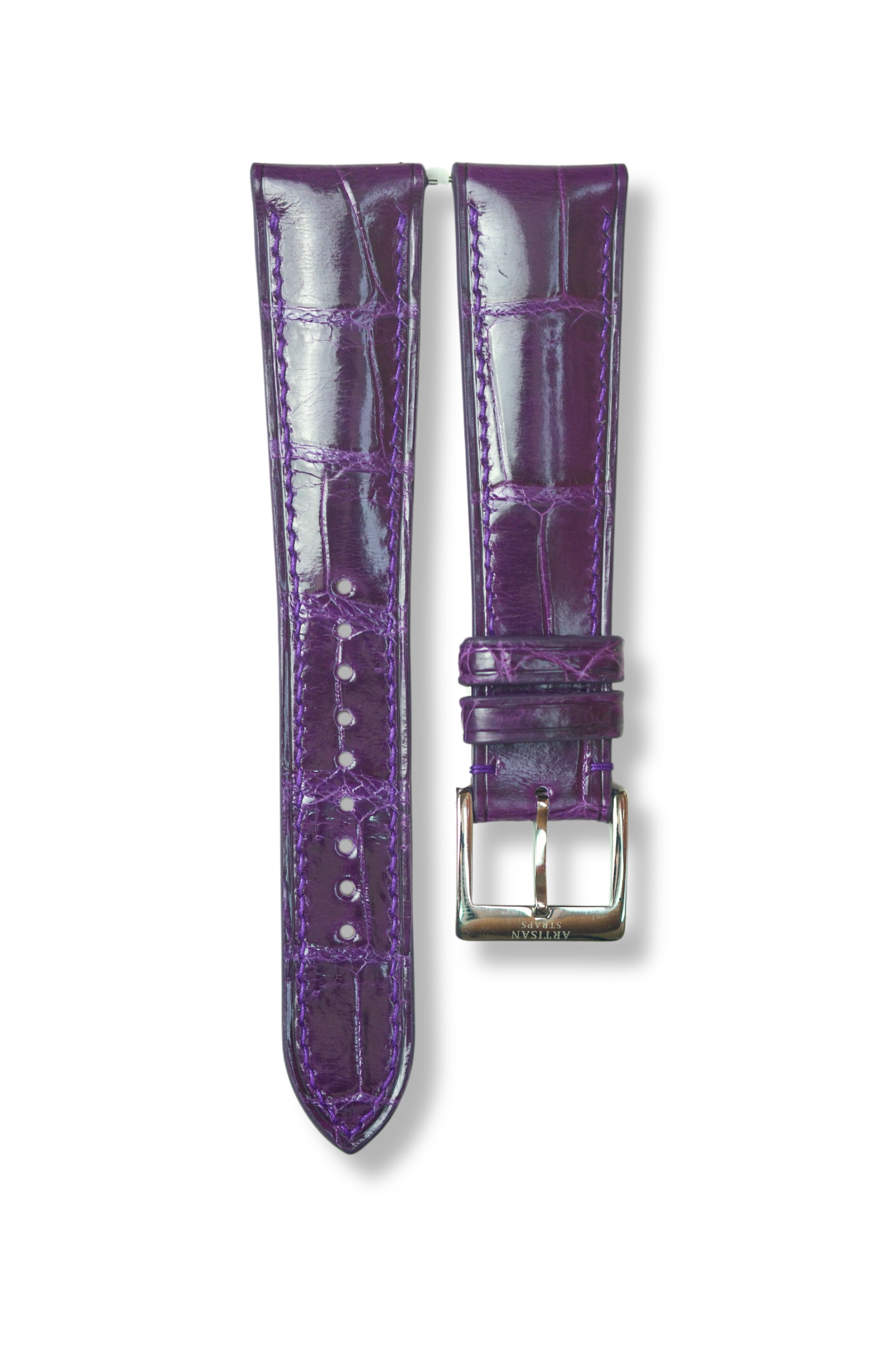 Purple Glazed Crocodile (Padded) Leather Strap