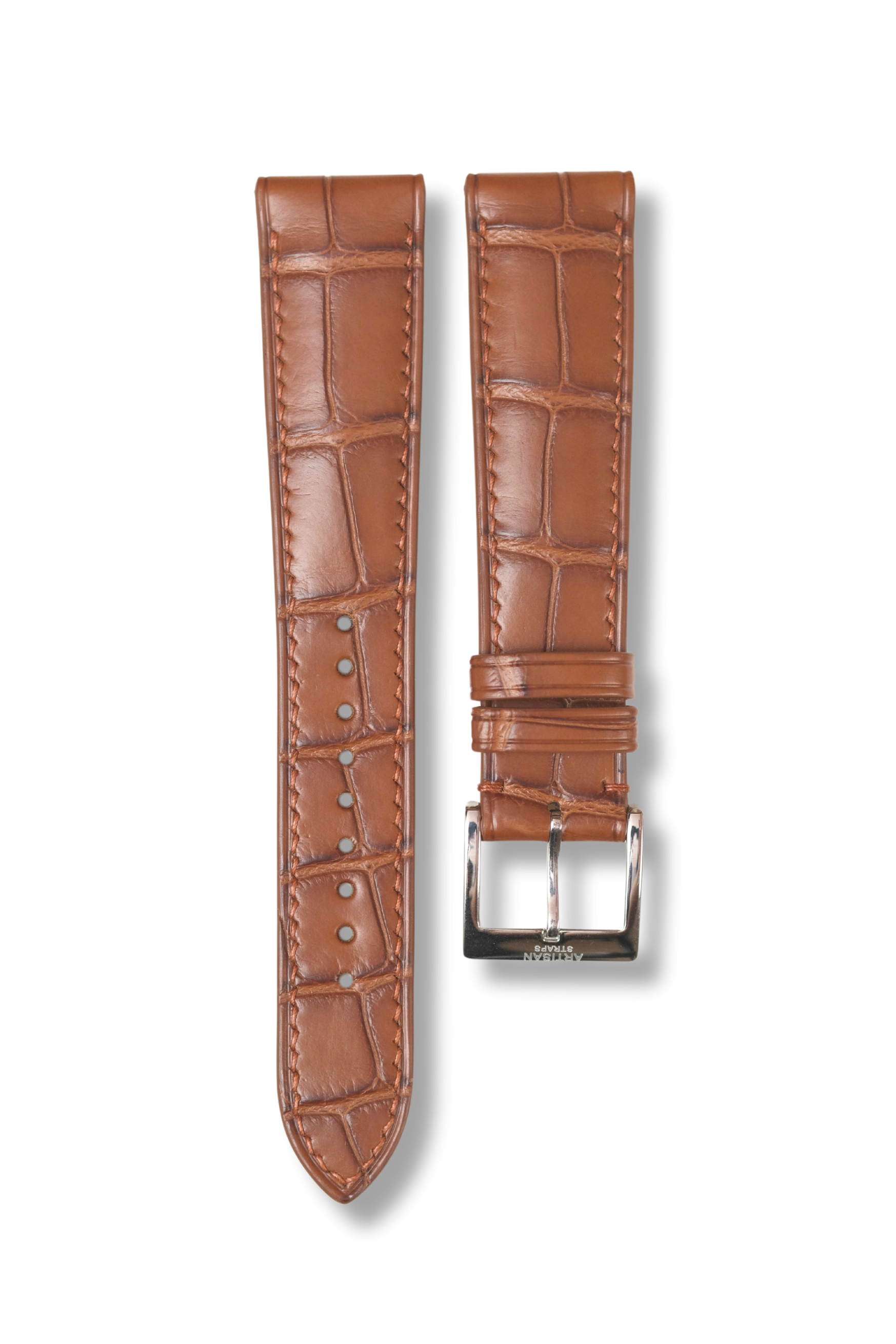 Cognac Brown Alligator (Padded) Leather Strap