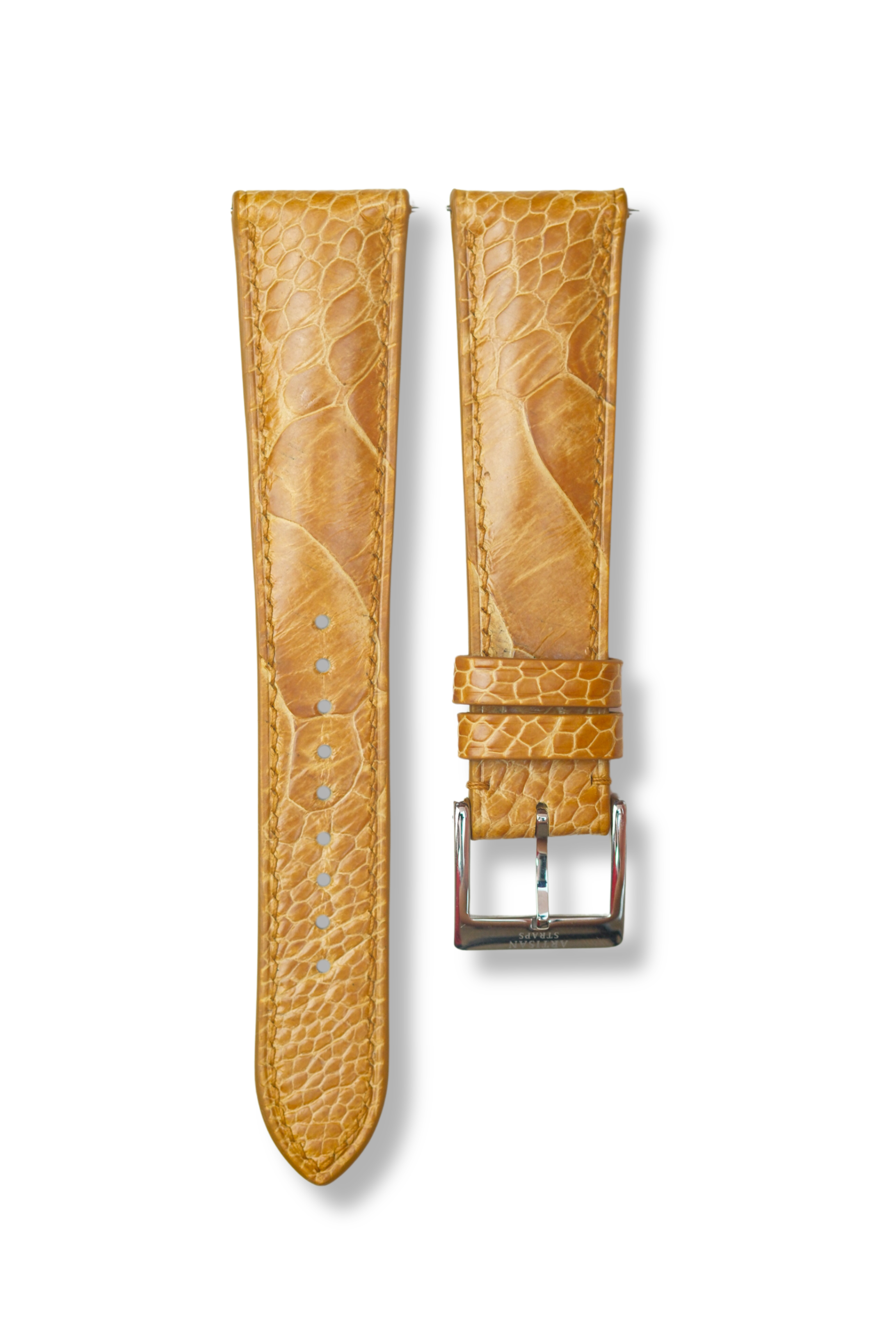 Whiskey Ostrich Leg (Padded) Leather Strap