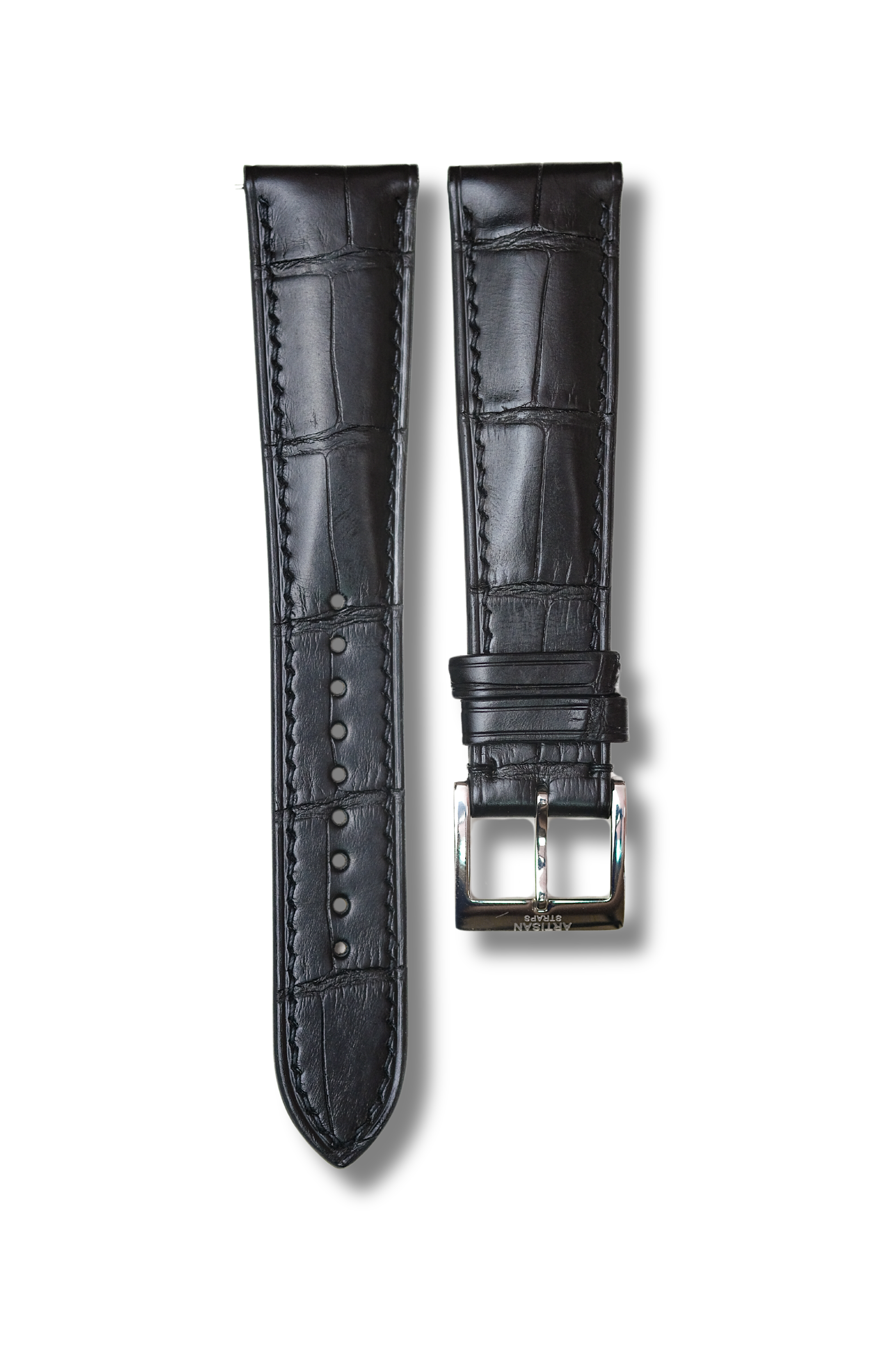 Black Alligator (Padded) Leather Strap