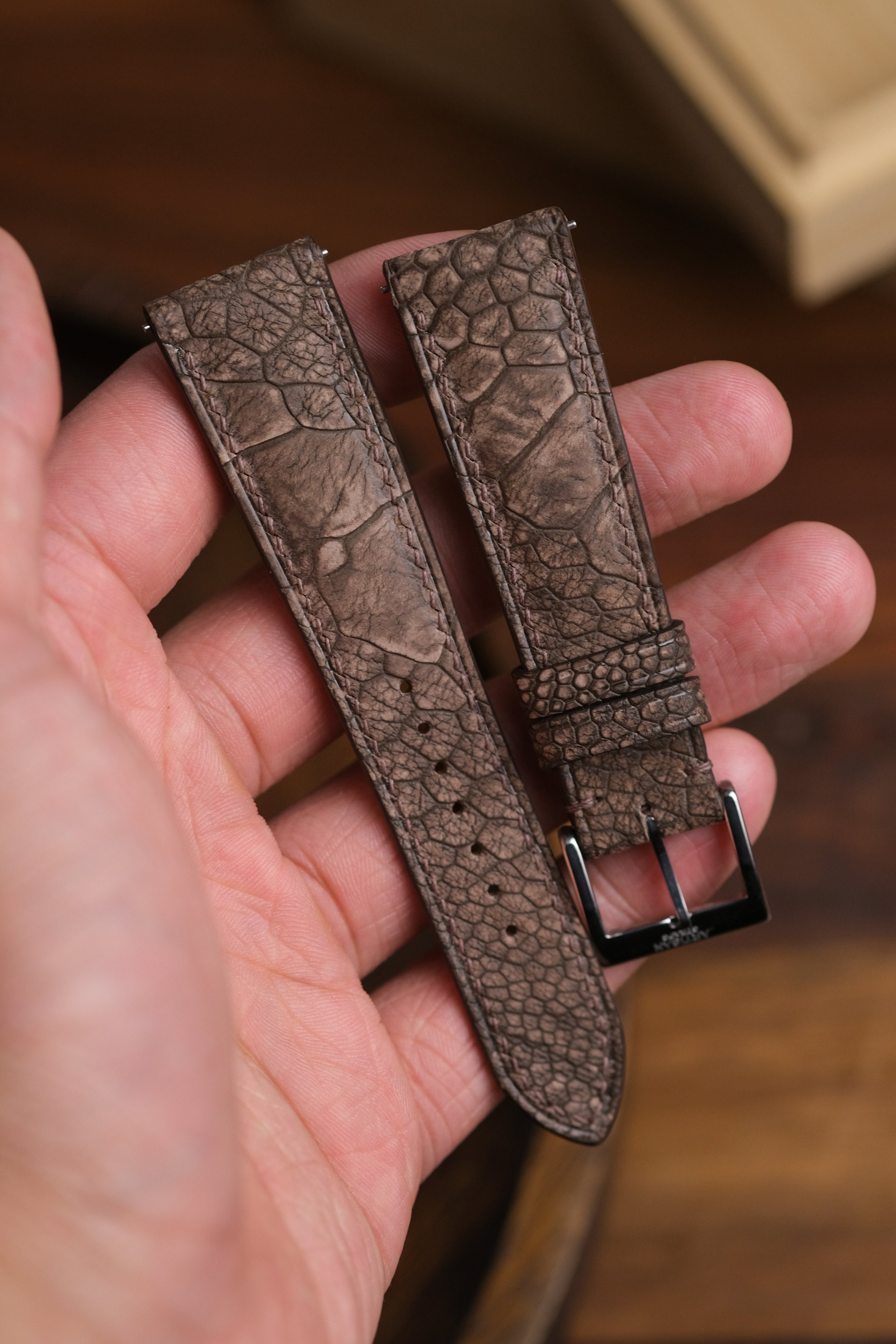 Ostrich leg outlet leather watch strap