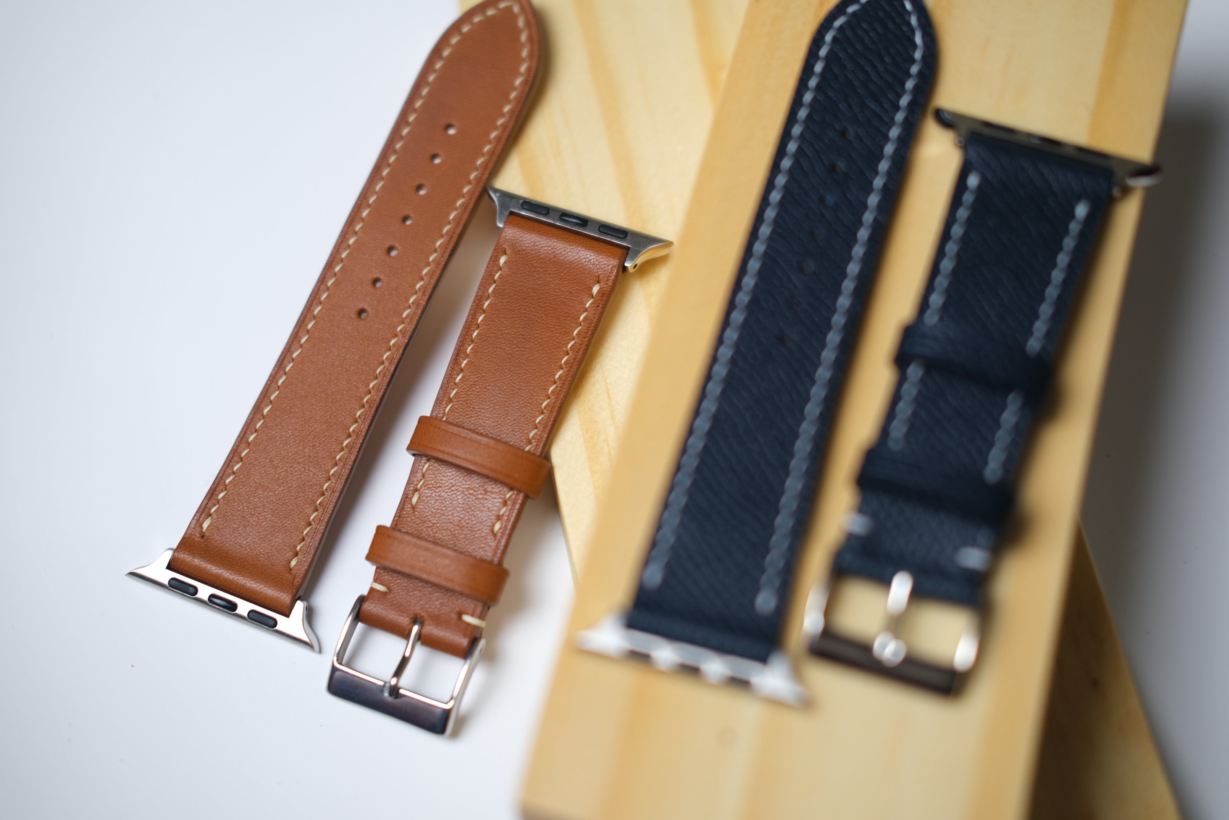 Brown novo nappa calfskin leather strap - 22 mm 438X