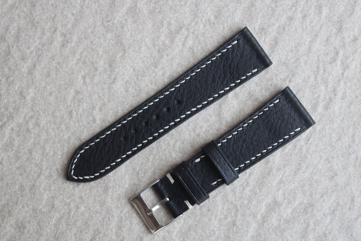 Black Minerva Box Leather Strap - Artisan Straps