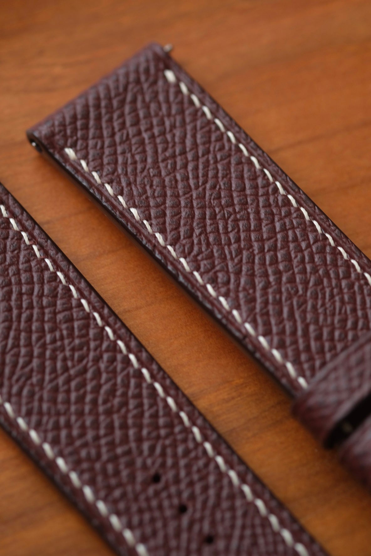 Dark Burgundy Epsom Leather Strap - Artisan Straps